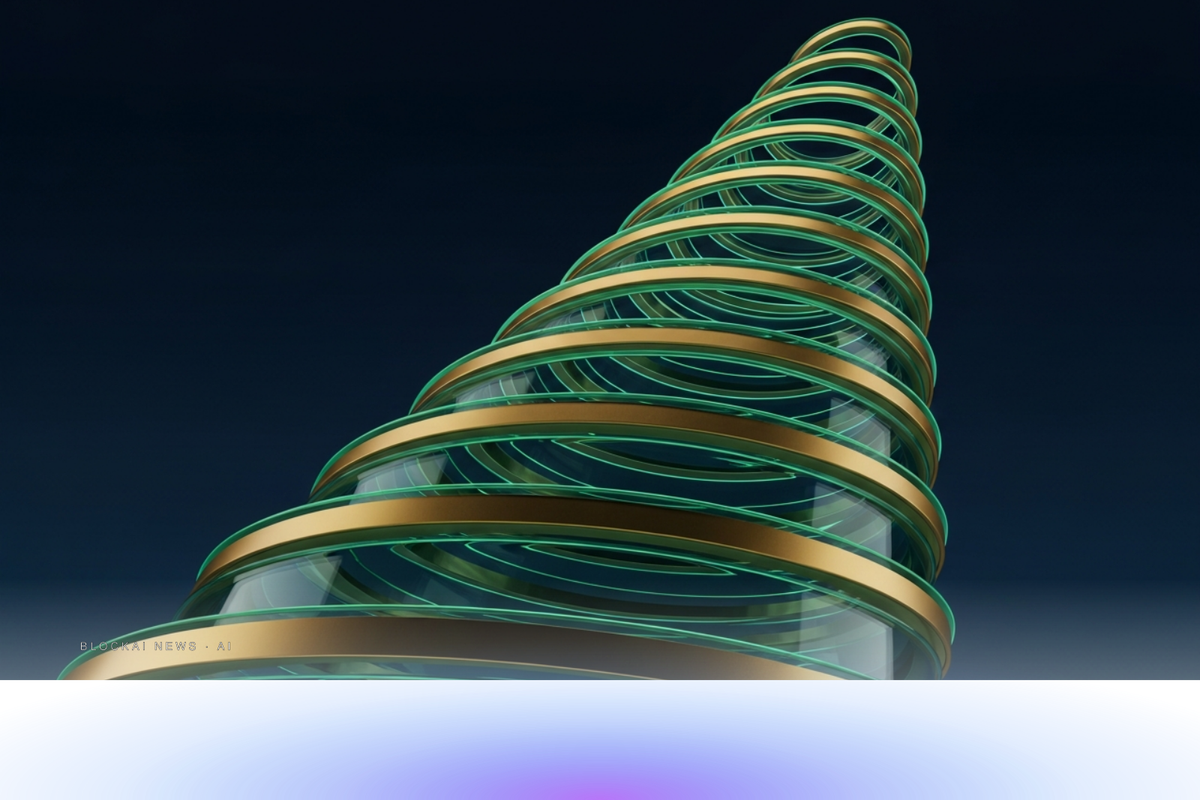 Abstract emerald-gold gradient suggesting compounding capital and an AI lab nearing trillion-dollar valuation.