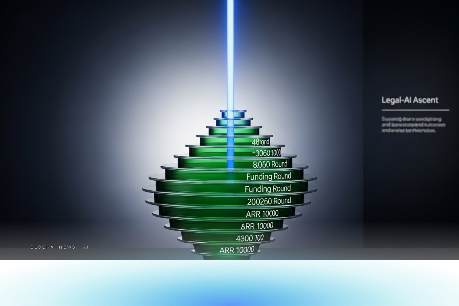 Abstract green-emerald gradient suggesting compounding capital and a fast-doubling legal-AI company crossing into Big Law.