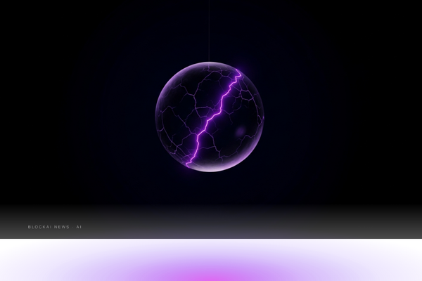 A somber OpenAI logo over a darkened skyline at dusk.