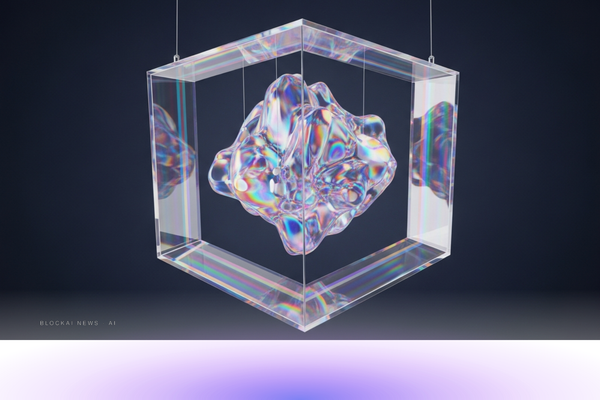 Abstract iridescent gradient suggesting simulated three-dimensional environments with physics-accurate light, depth and motion.