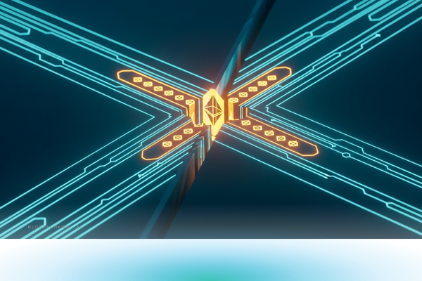 Glowing teal payment corridors severed by a regulatory barrier, with amber crypto nodes cut off from the main flow.